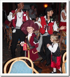 Stuart and Leah dancing with waitstaff