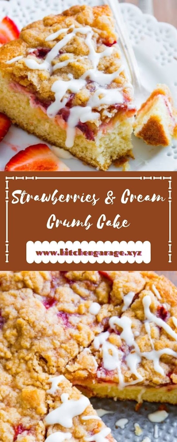 Strawberries & Cream Crumb Cake