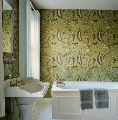 Home wallpaper murals - Best Wallpaper Ideas for the Bathroom, bathroom wallpaper design