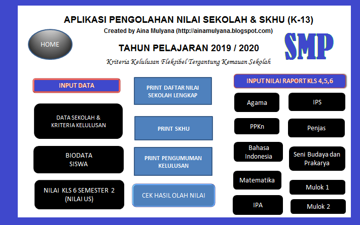 Aplikasi SKHU SMP Tahun 2021 Kurikulum 2013 format excel plus Pengumuman Kelulusan Tahun 2021