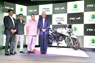 TVS Motor Company launches India's first Ethanol based motorcycle - TVS Apache RTR 200 Fi E100