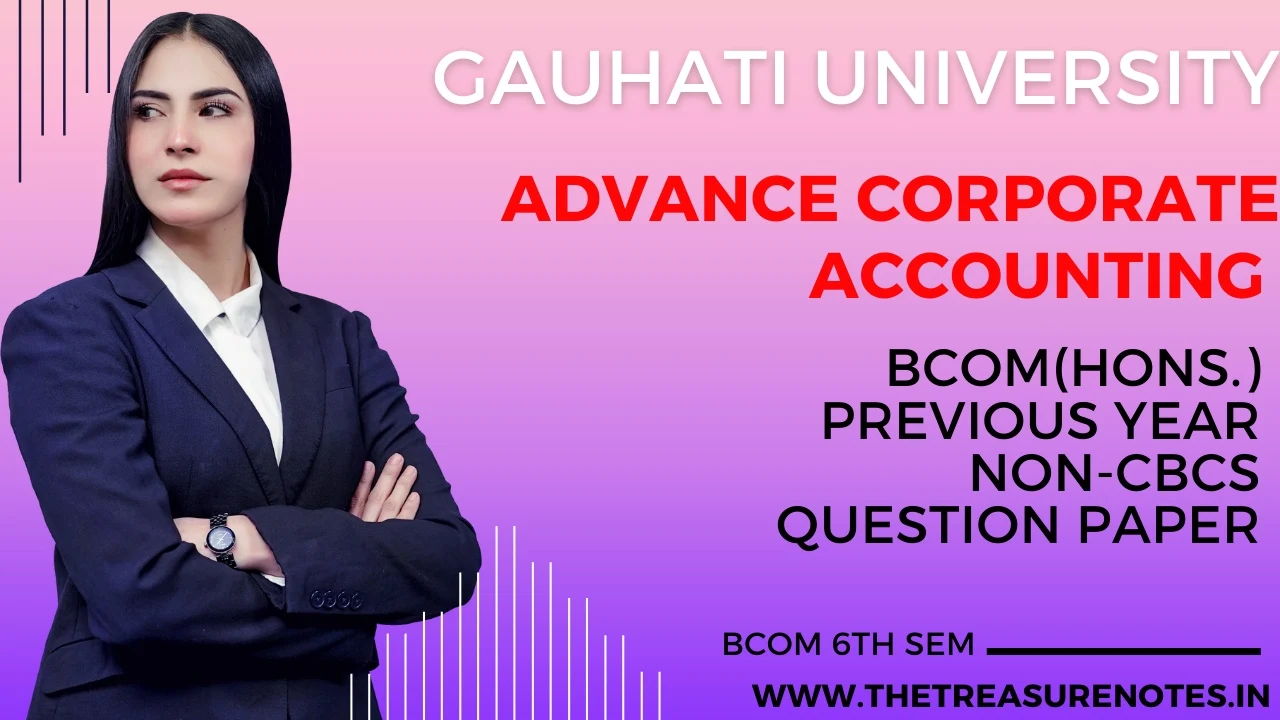 Advance Corporate Accounting Question Paper'2012 GU (Non-CBCS)  | Gauhati University B.com(Hons.) 6th Sem |
