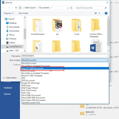Cara simpan file Word bisa di buka semua versi Word