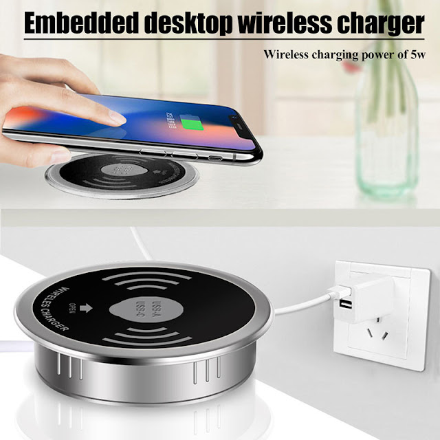 Bakeey Embedded Desktop USB Qi Wireless Charger For Smart Phone Tablet