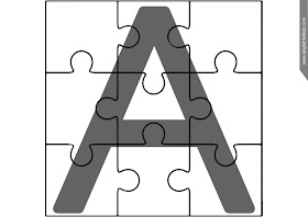 Printable ABC puzzle, uppercase letter A