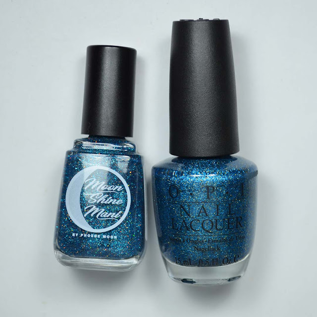 blue micro glitter nail polish comparison