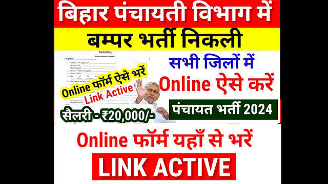 Bihar Panchayati Raj Vibhag Vacancy 2024 | Bihar Block Vacancy 2024 Online Form Apply - बिहार पंचायती राज विभाग में बंपर भर्ती ऐसे करें ऑनलाइन आवेदन