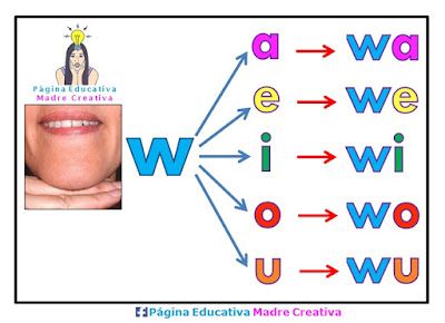 Letra w consonante con vocales