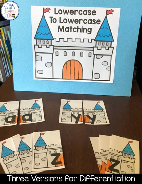 Click Here to Download This Alphabet Matching Literacy Center for Uppercase and Lowercase Letters with a Castle Theme for Your Classroom Today!