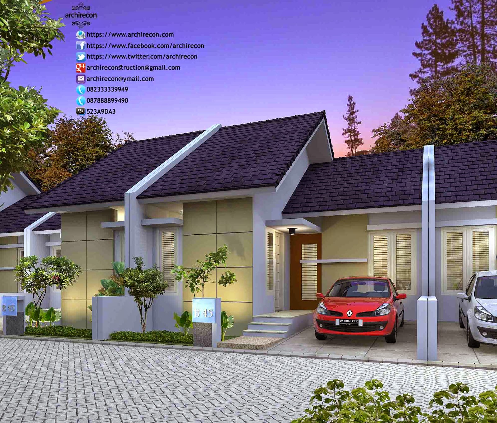 DESAIN RUMAH  PERUMAHAN GREEN LAND VILLA 0823 3333 9949