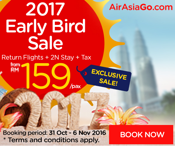 AirAsiaGo.com's Early Bird 2017 Sale is on NOW!