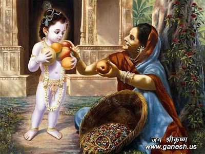 Lord Krishna and fruit seller