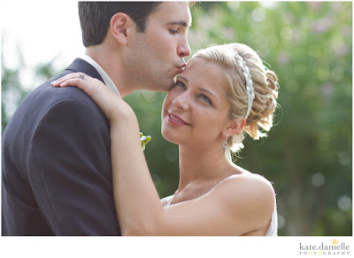 Beautiful wedding photo by Kate Danieele photography - a kiss on the forehead wedding shot.  http://katedanielle.com/contact-kate/