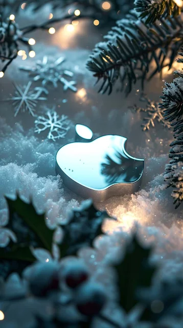 Apple Logo Christmas Time iPhone Wallpaper is a free iphone wallpaper.