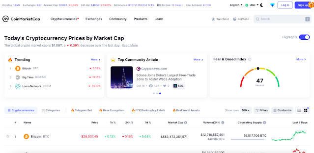 Coinmarketcap OES official page listing oes usdt trading