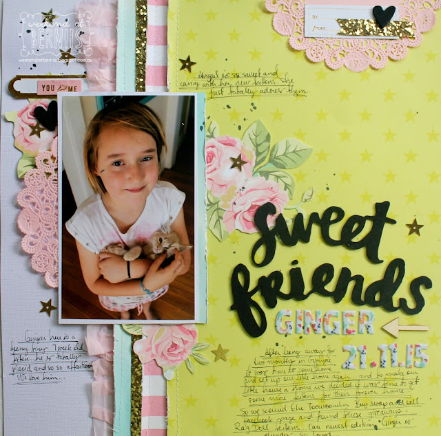 "Sweet Friends" layout by Bernii Miller for Sugar Maple Paper Co - Cake for Breakfast kit. 