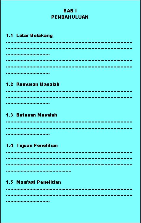 DAPUR Karya Ilmiah Remaja: 1.0 Format Bab Pendahuluan
