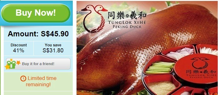 TungLok XiHé Peking Duck groupon offer, discount, groupon singapore