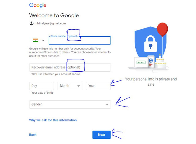 Image of Showing How to create gmail account without phone number