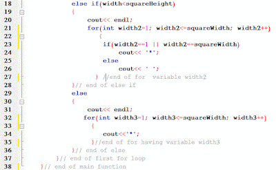 square shape c++ code