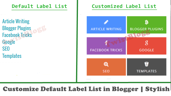 customize default label list gadget in blogger