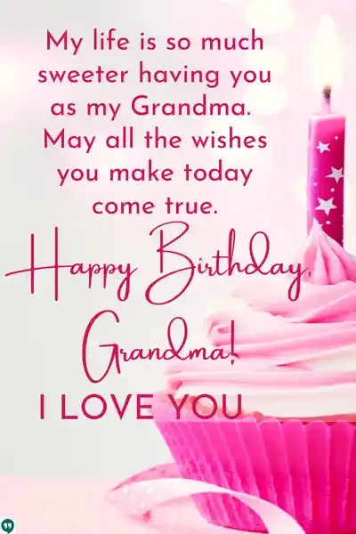 happy birthday wishes for grandma i love you images with cupcake