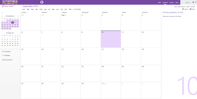 Microsoft Outlook Web App Calendar Page