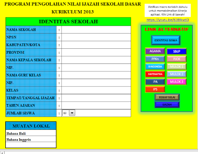 Aplikasi ijazah SD