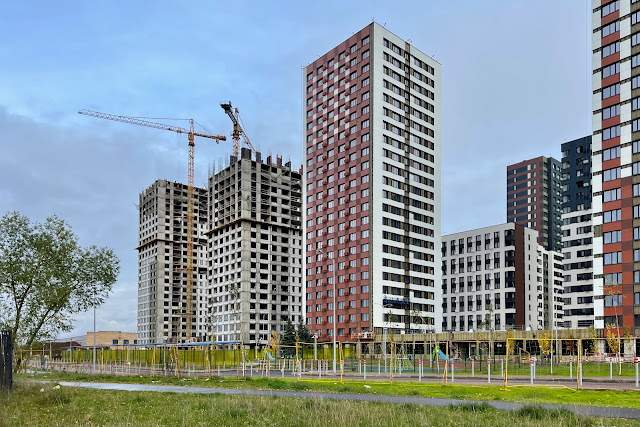 Долгопрудный, Парковая улица, строящийся жилой комплекс «Бригантина» – бывшая территория Московского камнеобрабатывающего комбината