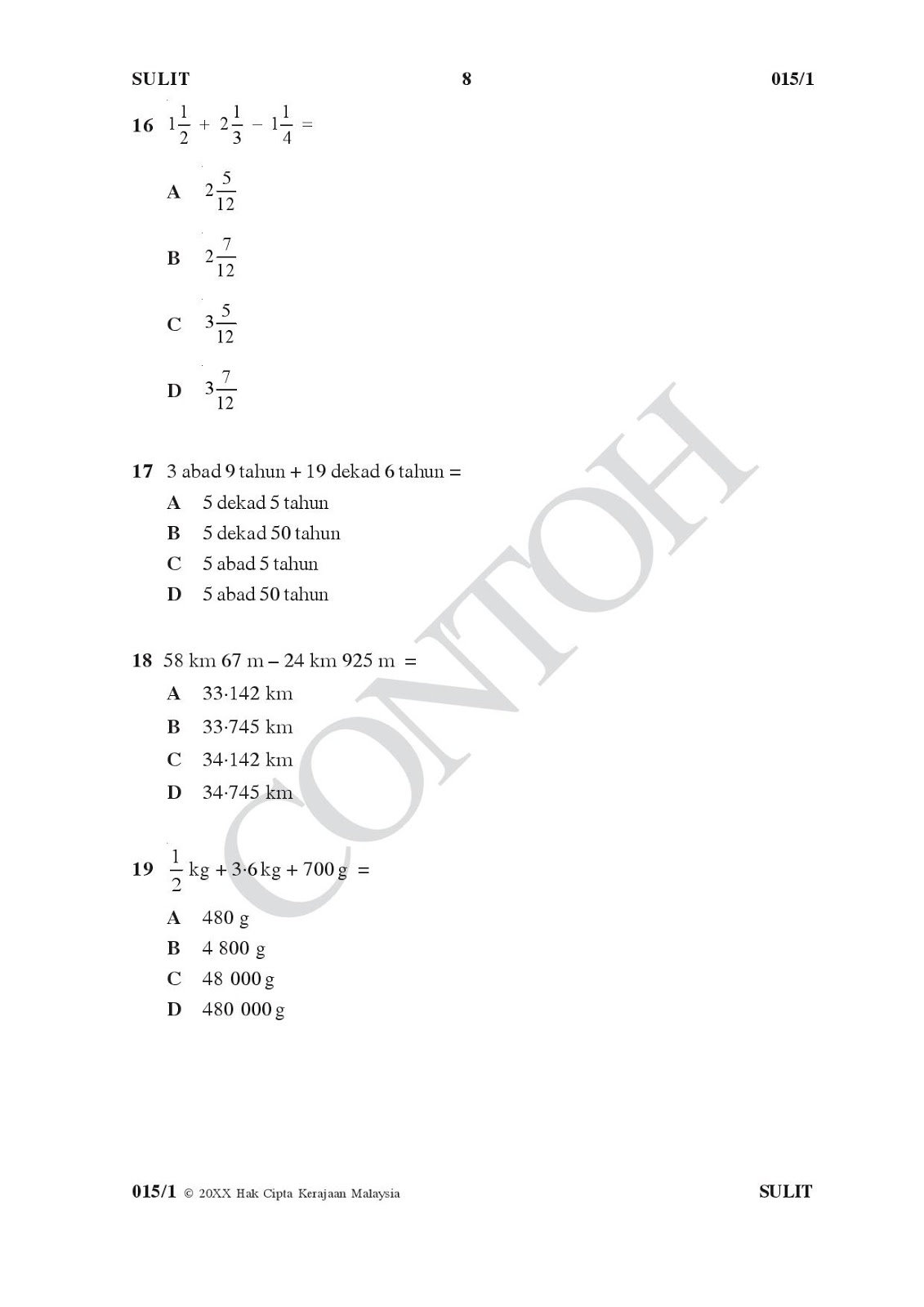 UPSR 2016 Format Dan Contoh Soalan/Instrumen  Akif Imtiyaz