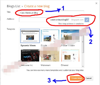 Cara Membuat Blog Gratis Di Blogspot (Blogger.com)