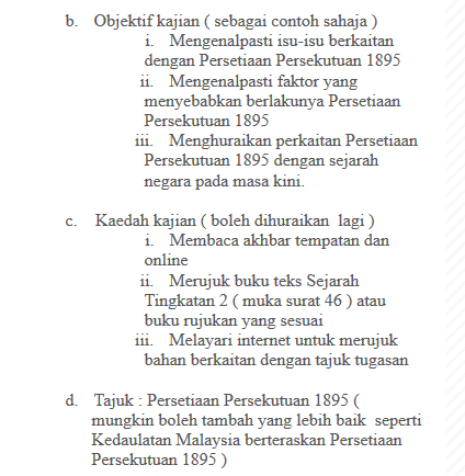 Kerja Kursus Sejarah PT3 2015 Perjanjian Persekutuan 1895