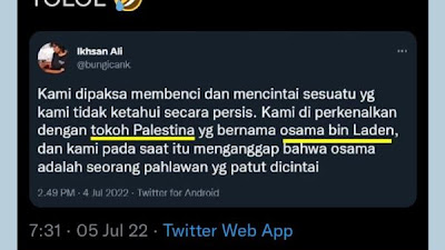 Buzzer TOLOL Bahas ACT Ngelantur Kemana-mana Sampai Katain Osama Bin Laden sebagai Tokoh Palestina, Ceritanya Mau Dihubungkan sama Teroris 🤣