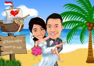 Jasa Desain Karikatur Pernikahan Malang Murah