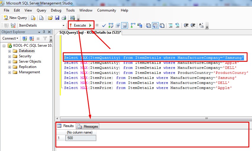 Select MAX in SQL Server