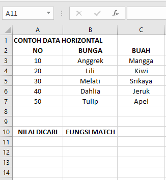 Fungsi MATCH pada Microsoft Excel dan Cara Menggunakannya