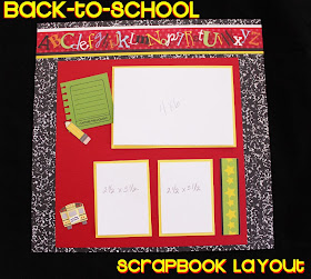 scrapbook layout idea for back to school, school days, alphabet, pencil