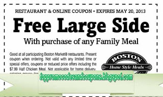 Free Printable Boston Market Coupons