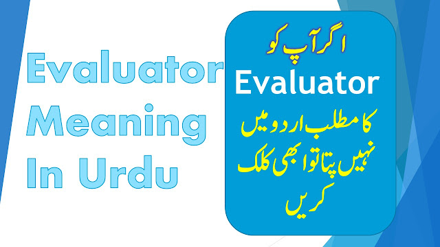 Evaluator Meaning In Urdu