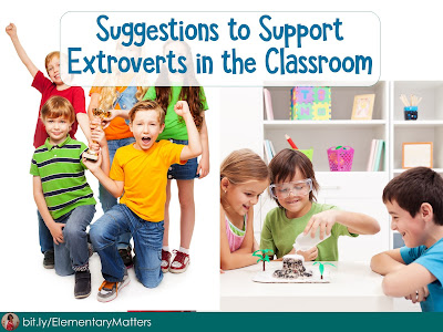 Introverts vs Extroverts in the Classroom: This post shares information about both personality types, and suggests ways teachers can meet their needs