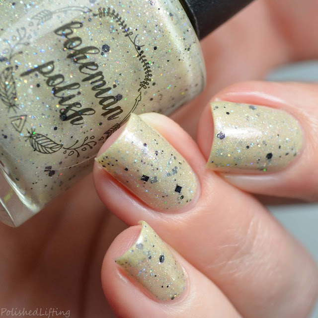 sand colored nail polish holo glitter