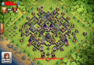 Formasi Gambar Base COC TH 9 Type Hibrid