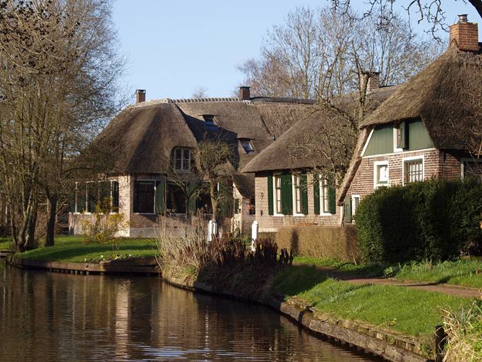 Giethoorn is called the Venice of the Netherlands because about 7.5km of canals run through the little village. Some 50 little wooden bridges span the canals. It was founded in around 1230 and originally called Geytenhorn, which over time has become Giethoorn.