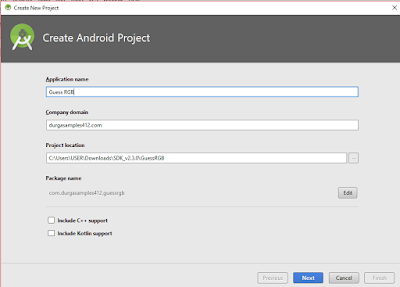 create andriod project