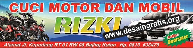 Desain Banner  Cuci  Motor  dan Mobil  cdr  Kumpulan Desain 