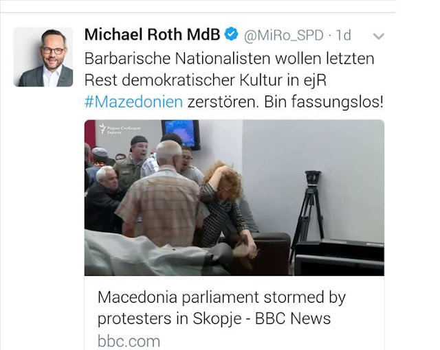 Michael Roth calls Skopje hooligans as barbarians