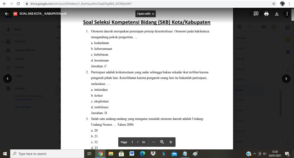 Contoh soal tes P3K Kota / Kabupaten dan Kunci Jawaban - antapedia.com