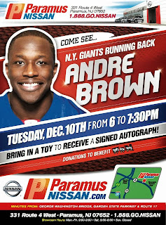 Andre Brown Autograph Signing Paramus Nissan