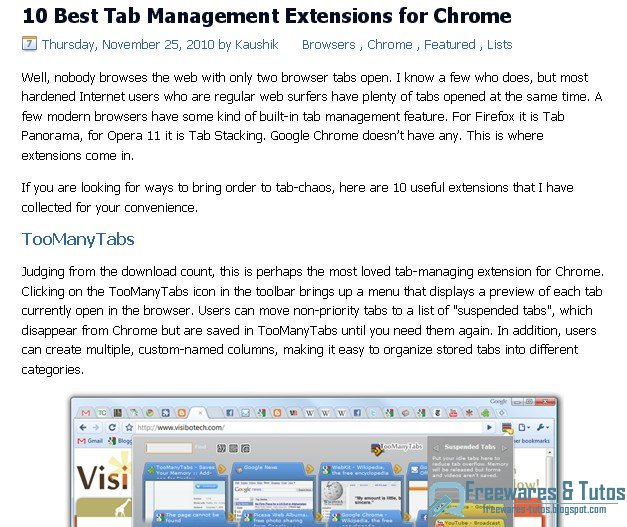 Les 10 meilleures extensions pour la gestion des onglets sur Chrome