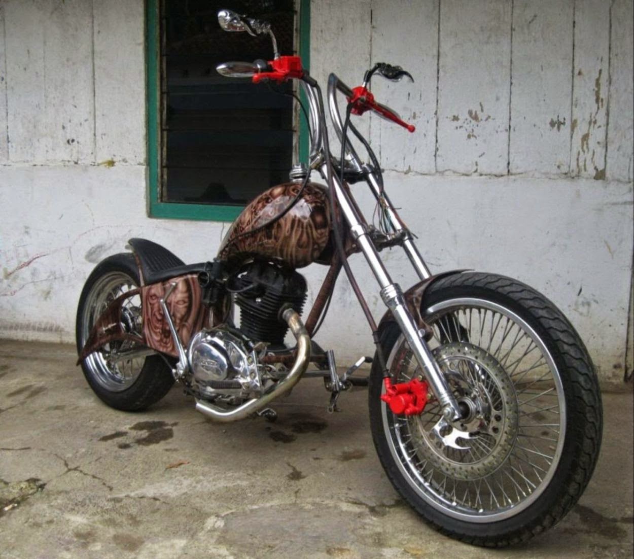 modifikasi motor honda cb 100 chopper